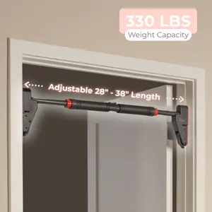 Adjustable Pull Up Bar 28" - 38" Length for Doorways Home Workout Fitness