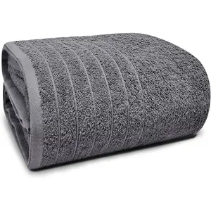 Pack of 1 40 x 80 Inches Jumbo Bath Sheet - Extra Large Lightweight 100% Cotton, Quick Drying Super Soft Absorbent Oversized Bath Towel, Dark Grey