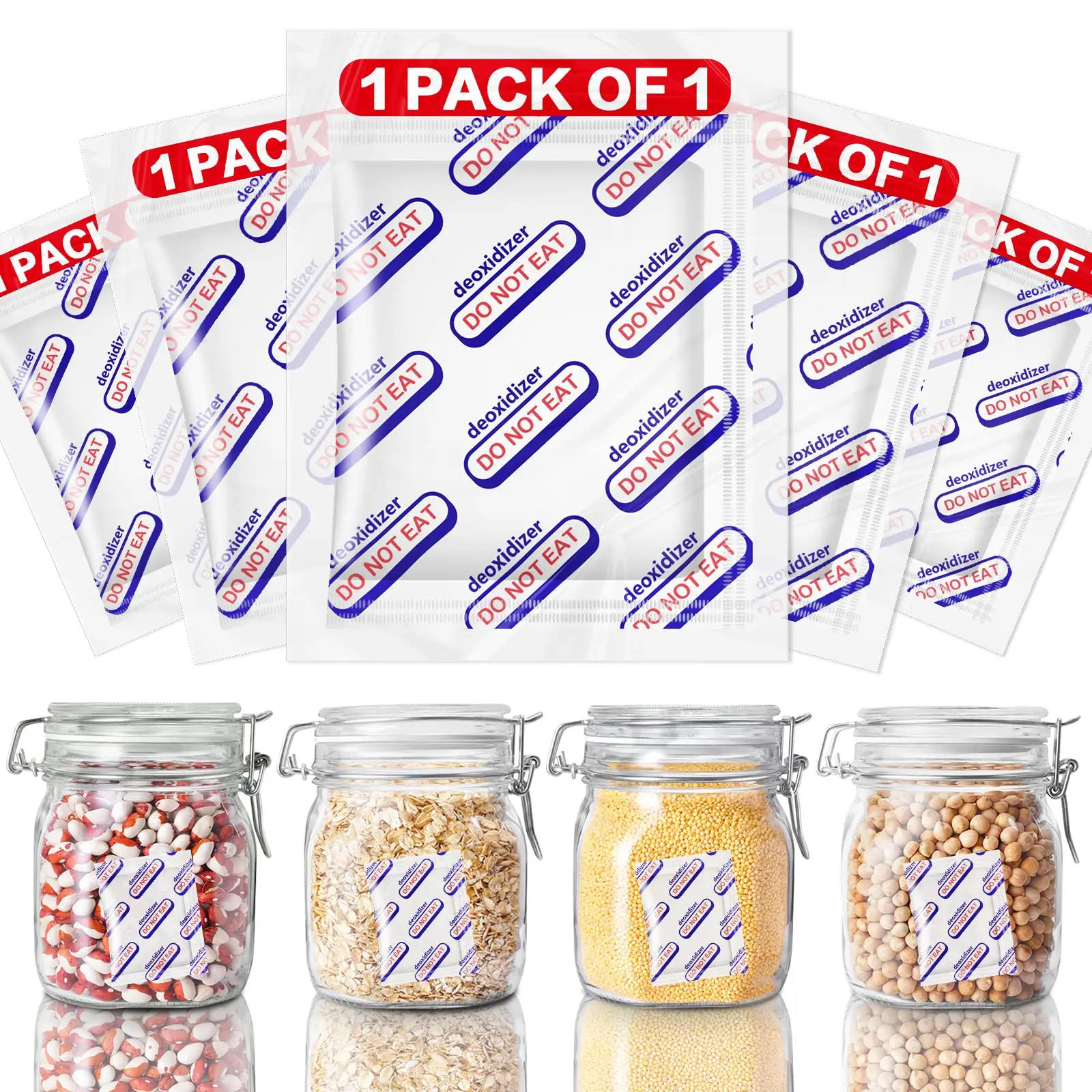 Vitscan 300cc Oxygen Absorbers For Food Storage Individually Wrapped, O2 Absorbers Food Grade Oxygen Absorbers for Long Term Food Storage