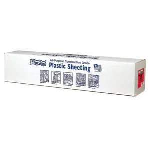 212 MAIN Roll Form Rectangular Plastic Sheeting, 6 mil Thick, 6 ft x 100 ft Size, Black, for Household Appliance Protection