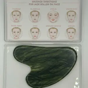 Totolet Premium Gua Sha Facial Tools - Dark Green Gua Sha Tool for Face & Eye Area - Natural Jade Stone for Skincare Comfort Therapy Gift