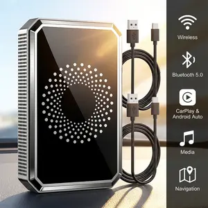 【DealsForYou】Wireless CarPlay Video Box, Watch Streaming Apps on Screen, 3-in-1 USB Drive Adapter, Fits Most Cars (Excludes Tesla/BMW)