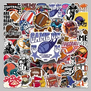 50pieces American football personality cool graffiti creative trend suitcase pencil case glass stickers Sticker Sheets