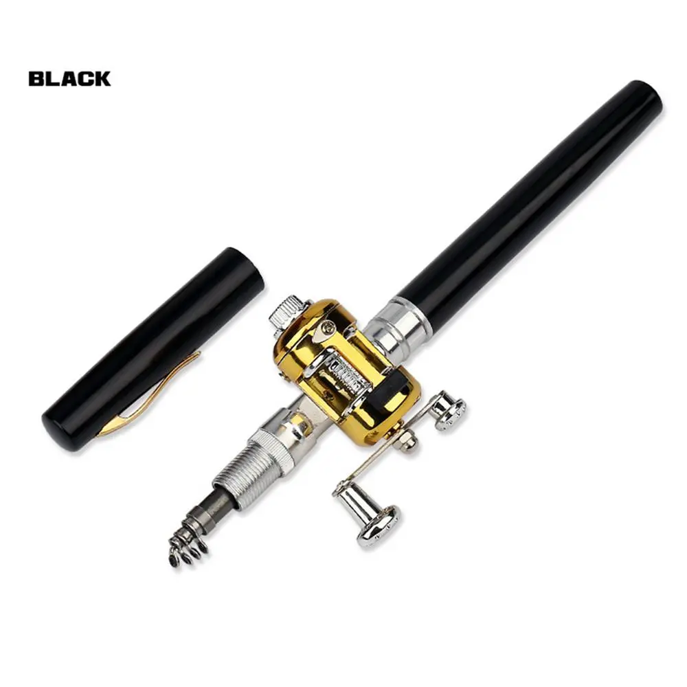Portable Mini Telescopic Fishing Rod and Reel Combo Set, Compact 38 Inch Pen Style Rod, Ideal for River Lake Ice Fishing, Extendable Design, Fishing Gear, Fishing Supplies