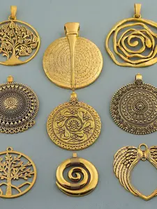 1 Pieces Antique Golden Large Tribal Multi Strand Flower Connector Charms Pendants for DIY Necklace Jewellery Making