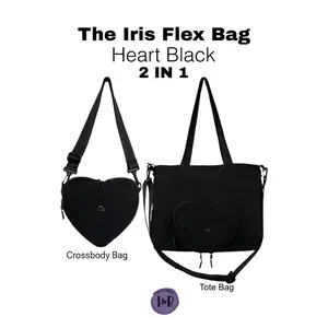 The Iris Flex Sling/Tote Bag (#2026) Fashionable Heart Shaped Tote Bag - By Iris & Rainbow