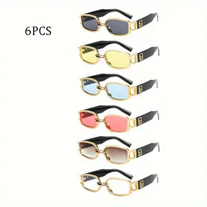 A set of 6 new neutral fashion sunglasses, customized for retro street photography, suitable for outdoor travel and daily street photography, with UV400 protection and multi-functional sun protection.