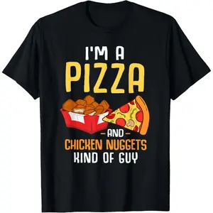 Fast Food Pizza Lover Foodie Men Funny Chicken Nuggets T-Shirt