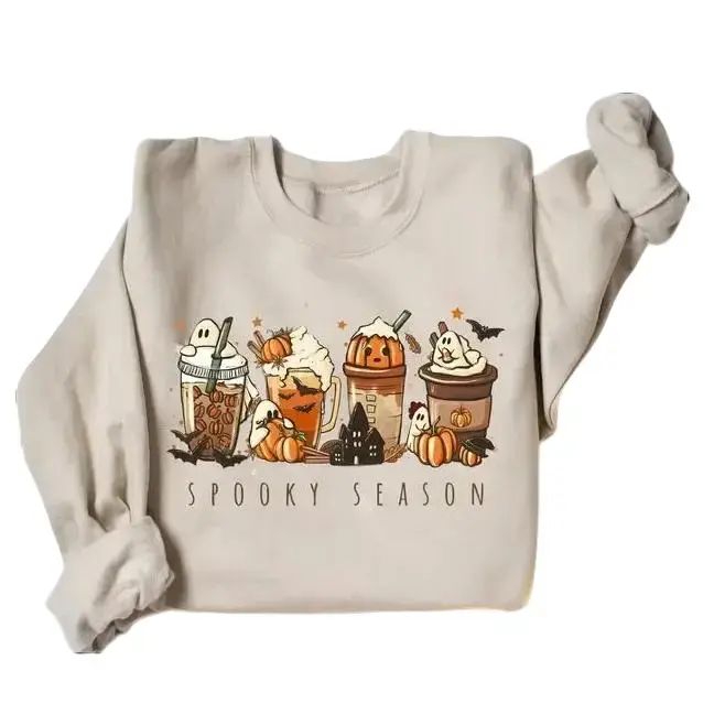Spooky Season Sweatshirt - Shirt - Hoodie, Fall Coffee Sweatshirt, Halloween Coffee Sweatshirt, Cute Fall Sweater, Pumpkin Spice Shirt, Iced Coffee Lover Shirt, Spooky Season Shirt - TrendWear USA