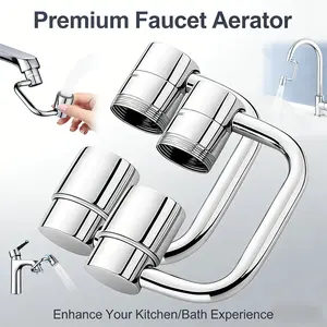 2-Mode Splash-Proof Rotatable Faucet Aerator Extension 360° Swivel Faucet Aerator Extender with Full-Angle Control Universal Nozzle Attachment for Kitchen & Bathroom Sinks Easy Installation Water-Saving