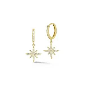 North Star Charm Huggie Earring