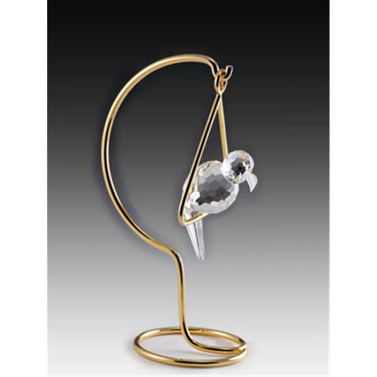 Asfour Crystal 606R Parrot Bird Figurine on Stand - 3.54L x 6.29H in, Collectible Cute Home Supplies, Animal Decorations Bird Figurine, Home Decor Statue, Collectible Figurines
