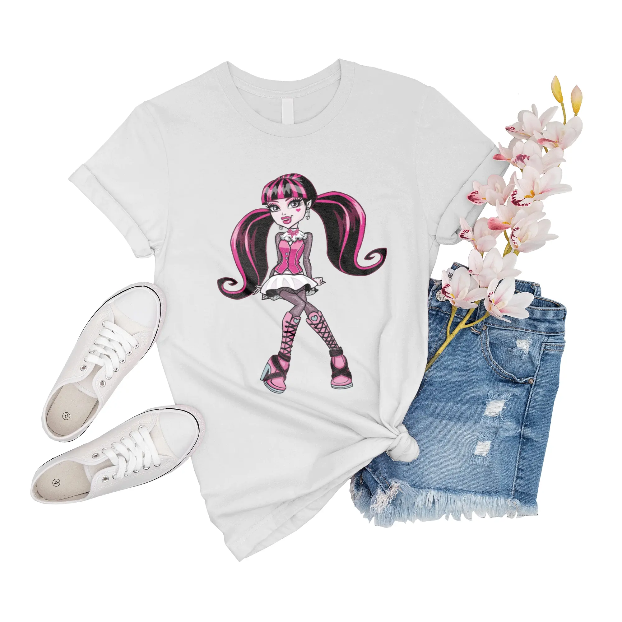 T-Shirt Unisex Draculaura Monster High Draculaura Novelty Family Big Shirt Short Sleeve Unisex Friend Event Women Gift For Men