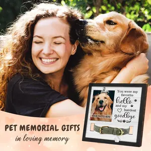 pet commemorative photo frame (excluding collar), dog and cat commemorative ornament display bracket, personalized pet death memorial finishing storage box