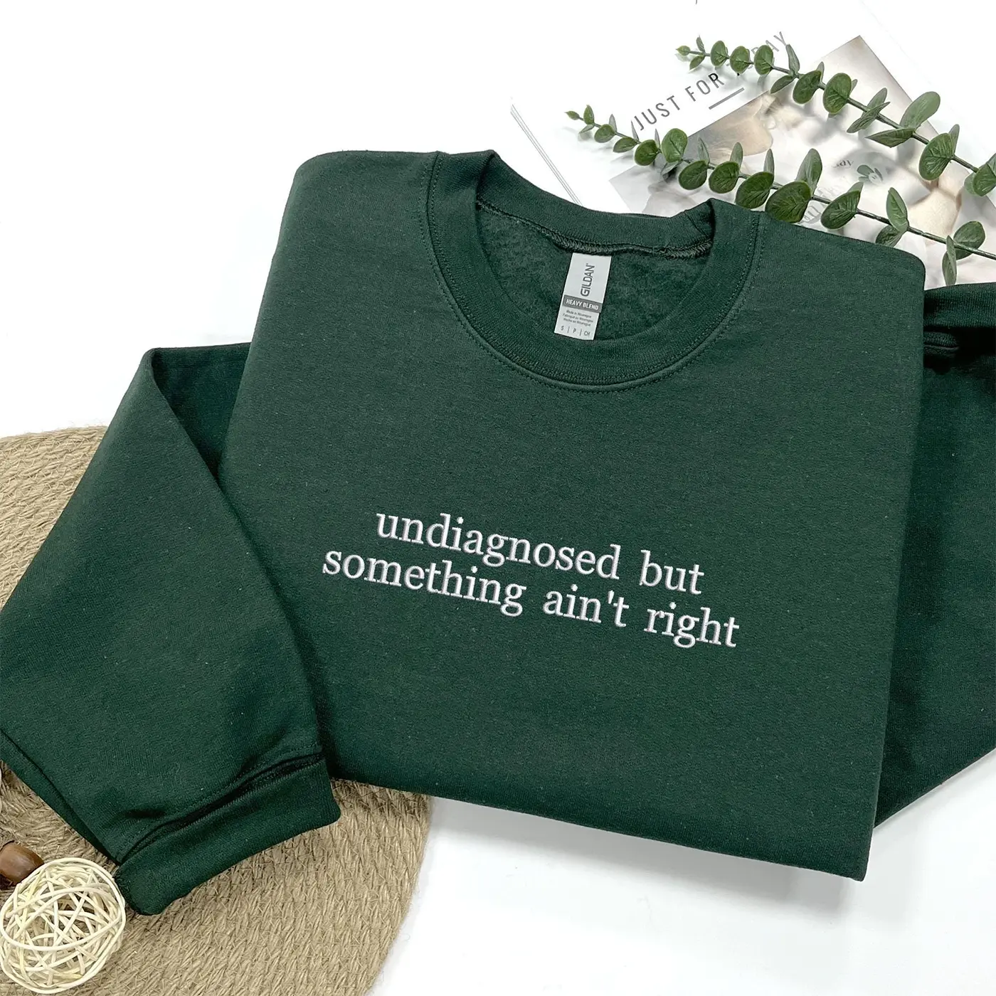 Undiagnosed But Something Ain't Right Embroidered Sweatshirt, Mental Healthy Crewneck, Chronic Illness Sweatshirt