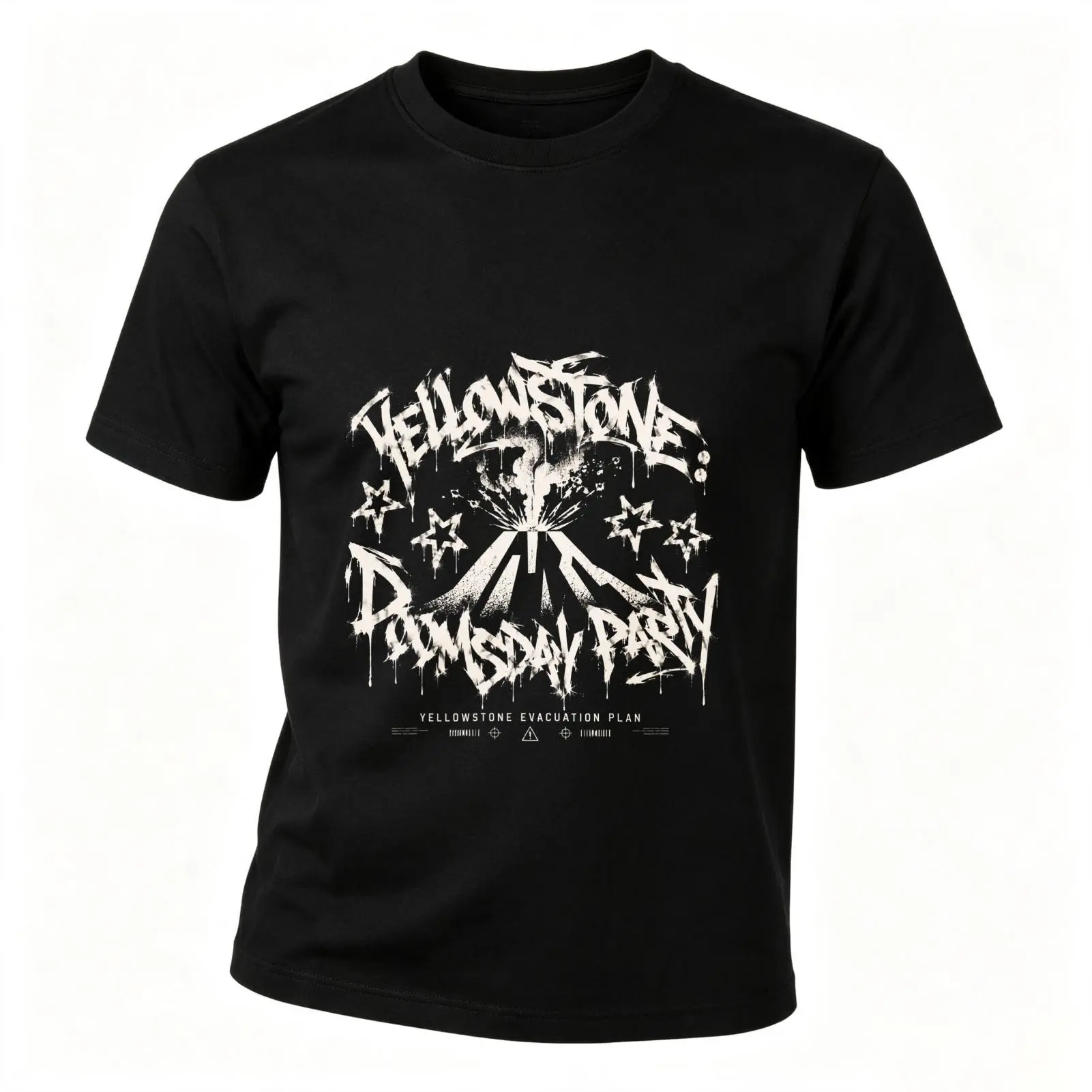 Carpesun Heavy Metal Graphic Tee Yellowstone Doomsday Party Print Short Sleeve Cotton Unisex Band Merch Gift For Music Fans