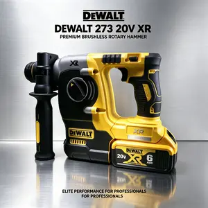 DEWALT DCH273 20V MAX XR Brushless Hammer Drill | 2.1J Impact Energy, SDS-Plus | For Concrete Drilling, Electrical Tray Mounting, Light Chiseling & Construction Repairs | 360° Handle, Stepless Speed for All Tasks