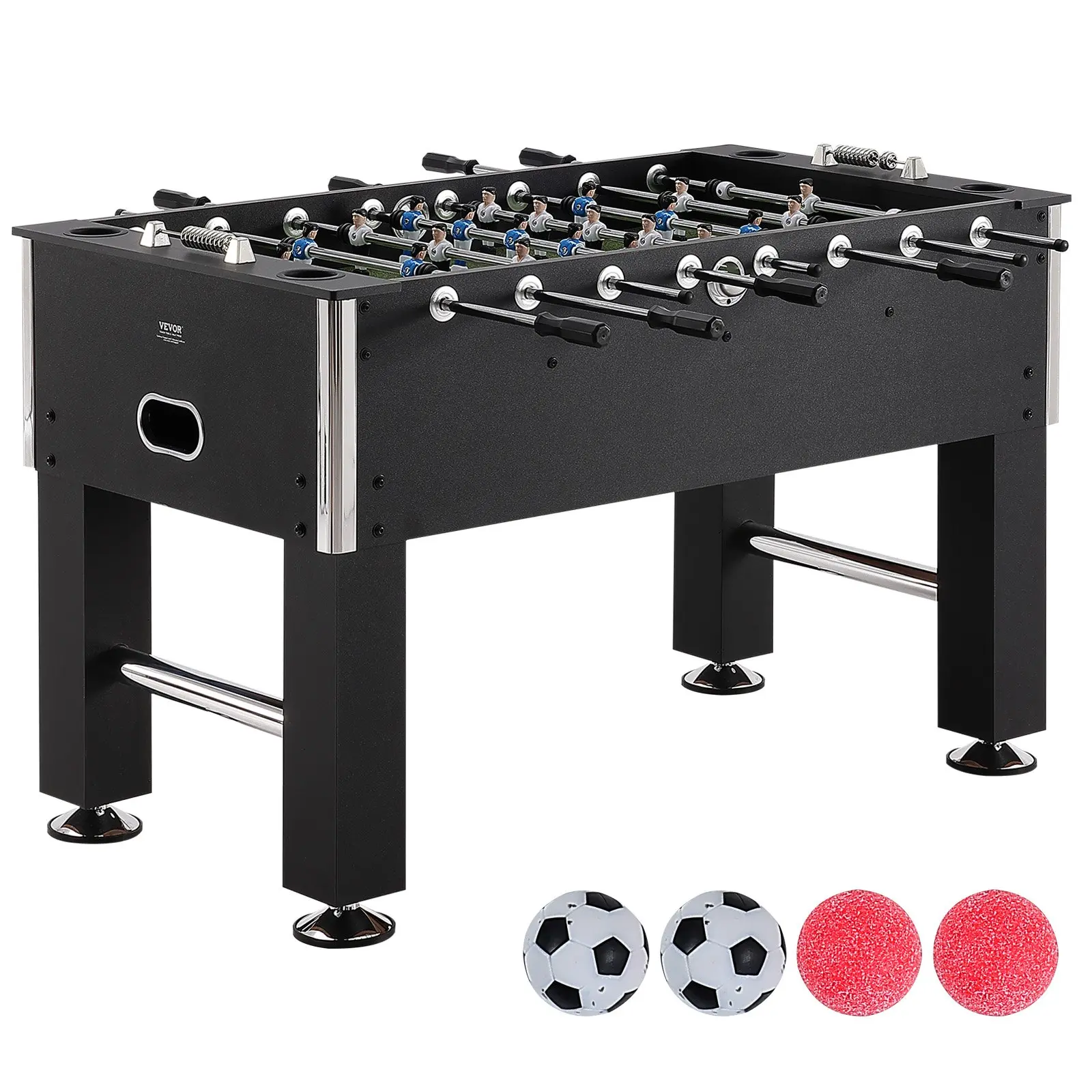 【Summerfinds】VEVOR Foosball Table, 55 inch Standard Size Foosball Table, Indoor Full Size Foosball Table for Home, Family, and Game Room, Soccer with Foosball Table Set, Includes 4 Balls and 4 Cup Holders