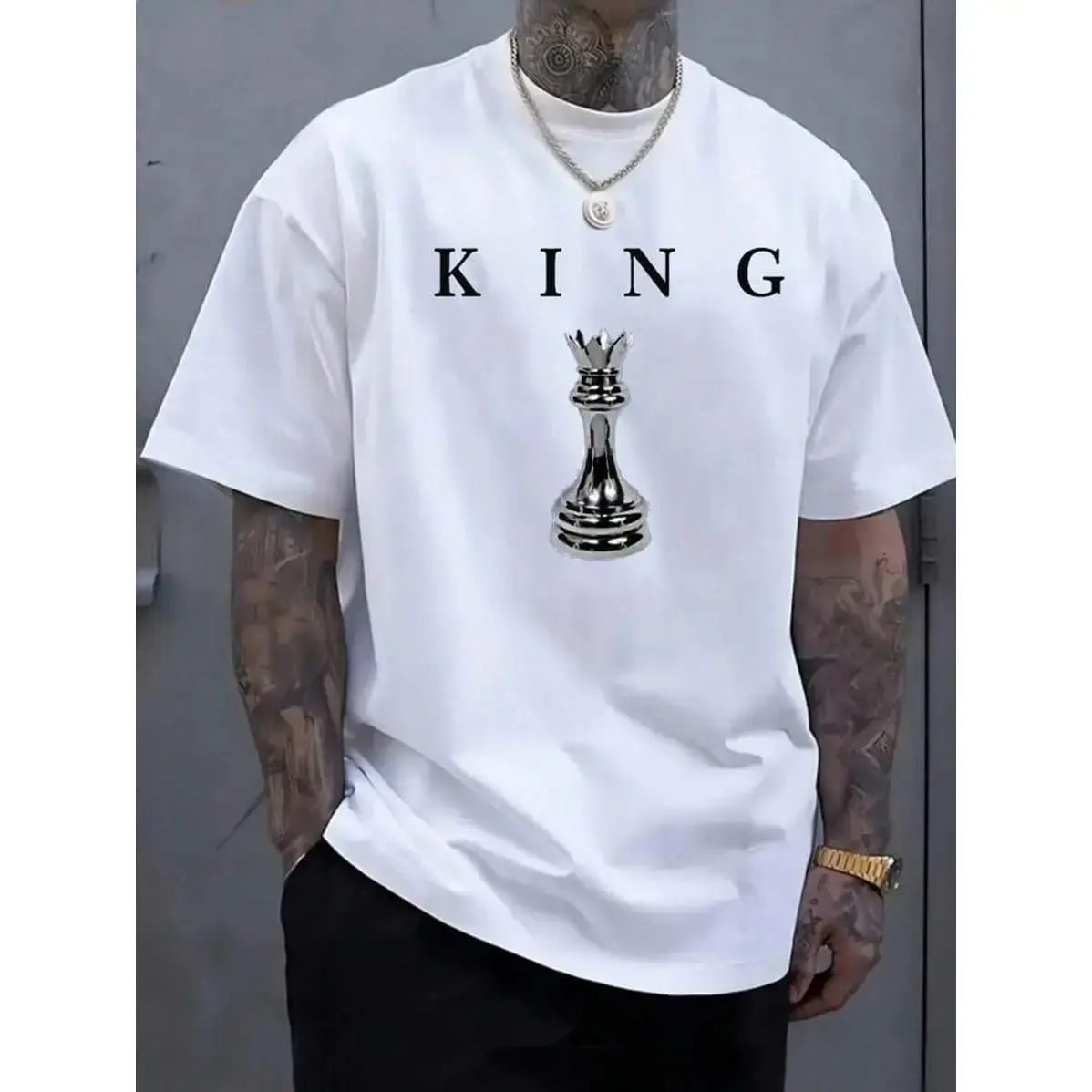 Men's Breathable Short-Sleeved Crew Neck Graphic Tee & Vest - Athletic Apparel, Casual Sportswear, Activewear Gym Men's Wear for Summer Training, Running, Mens Clothing,back to school,back to school shopping, Tshirt