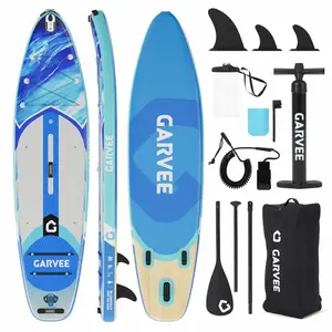 [FLASH SALE] Garvee 10.6' Inflatable Stand Up Paddle Board - 450 lbs Capacity SUP with 3 Fins, Adjustable Paddle, Pump & Backpack, Stable Non-Slip Deck for All Skill Levels - Lakes, Ocean & Yoga