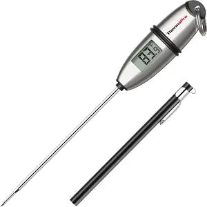 Tp02s digital food thermometer for cooking bread baking sourdough liquids meat thermometer digital with super long probe for grill candy kitchen bbq oil milk yogurt water temperature