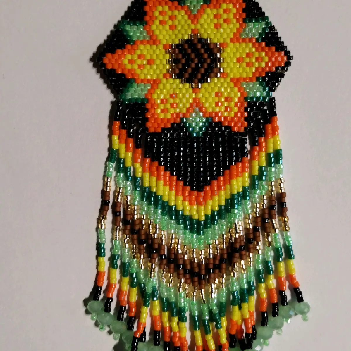Sunflower beaded earrings  Elegant