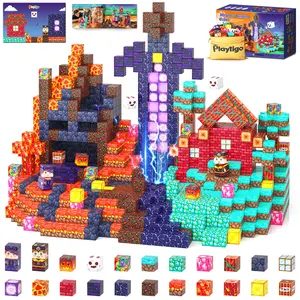 150 PCS Magnetic Blocks Mine Magnet World-1 inch Block Cubes Toy with Storage Bag Magnetic Tiles Sensory Birthday Gifts Game Toys