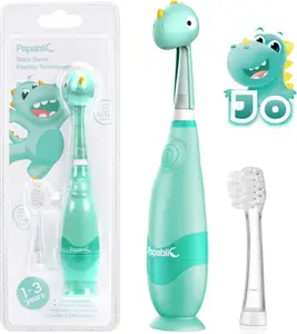 Papablic Jo Toddler Sonic Toothbrush 1-3Y with Smart LED Timer & Dino Cover 2 Brush Heads Last Stock Oral Care Tools for Kids