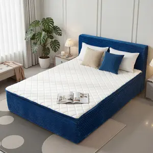 CAODOC All-in-One Boneless Bed Mattress Combo, 16 Inch Hybrid Memory Foam Bed with Pocket Springs, Medium Firm Support, No Bed Frame Needed, Breathable Floor Bed for Bedroom Queen Full Twin