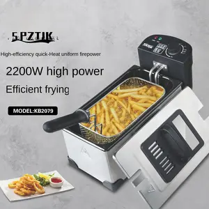 SPZTJK Stainless Steel Electric Deep Fryer With View Window Lid, Adjustable Temperature & Timer, 1800W Power For Perfect Fried Chicken, Shrimp, French Fries & More Easy To Clean & Versatile Home Cooking Appliance, Deep Fryer Basket