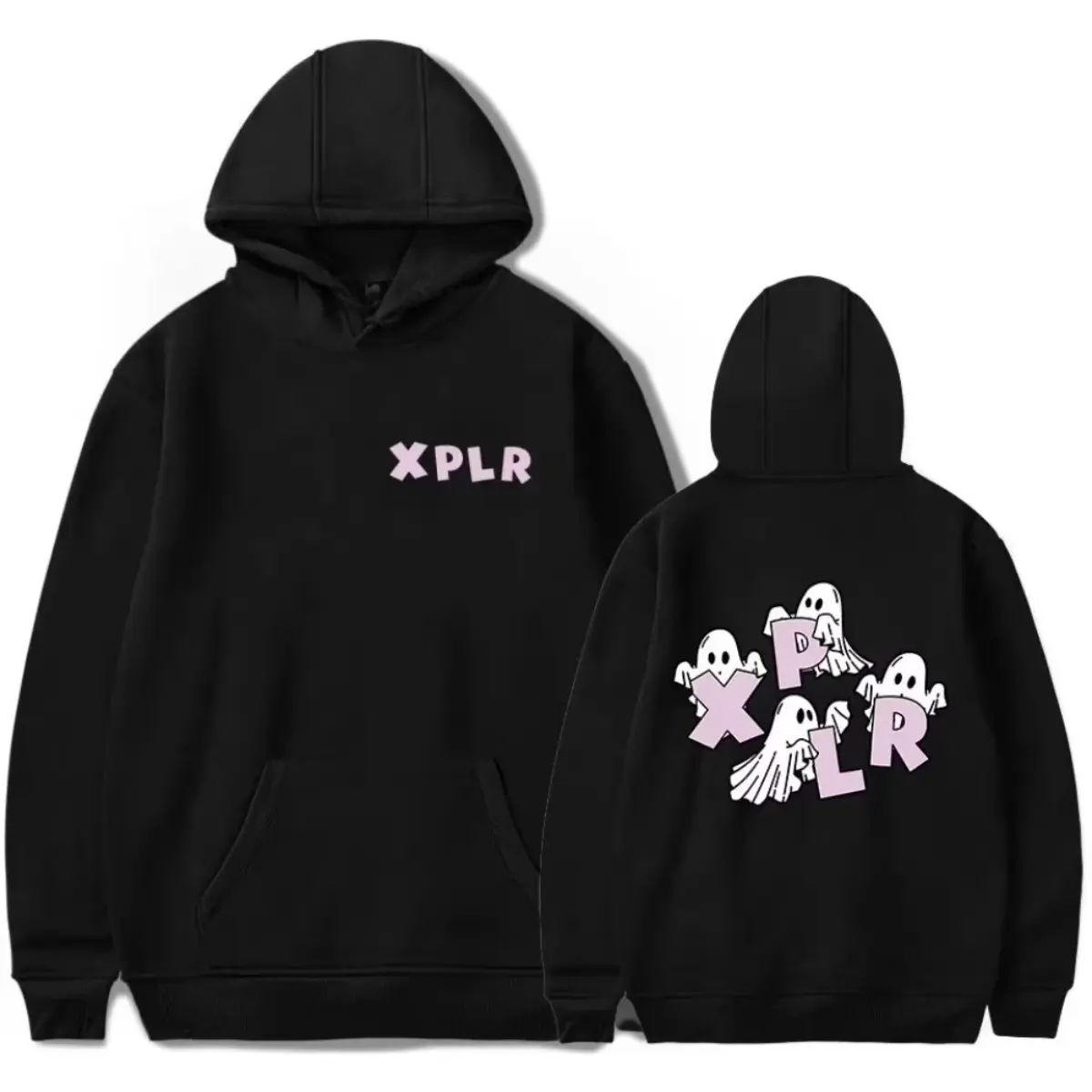 Sam and Unisex Fashion Colby Ghost Print Sweatshirts Funny Women Men Sweatshirts Fashion Novelty Hoodie Long Sleeves Funny Graphic Print Sweatshirt Pullover Unisex Gift for Children Youth Adult Birthday Anniversary Holiday Christmas Halloween