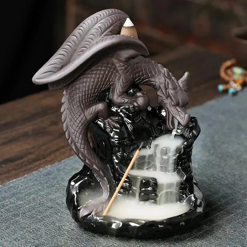 Creative Dragon Design Incense Burner, Backflow Incense Burner, Ceramic Incense Holder, Home Decor Incense Burner, Desktop Ornament for Living Room Bedroom, fragrance incense, Perfume