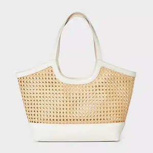 Straw Caning Tote Bag - A New Day Natural