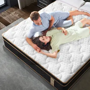 FLEXPEDIC 10-14'' Bed for Sweet Night, Hybrid Spring Mattress Inflatable, Body Support, Safe Foam, Memory Foam Mattress Rest