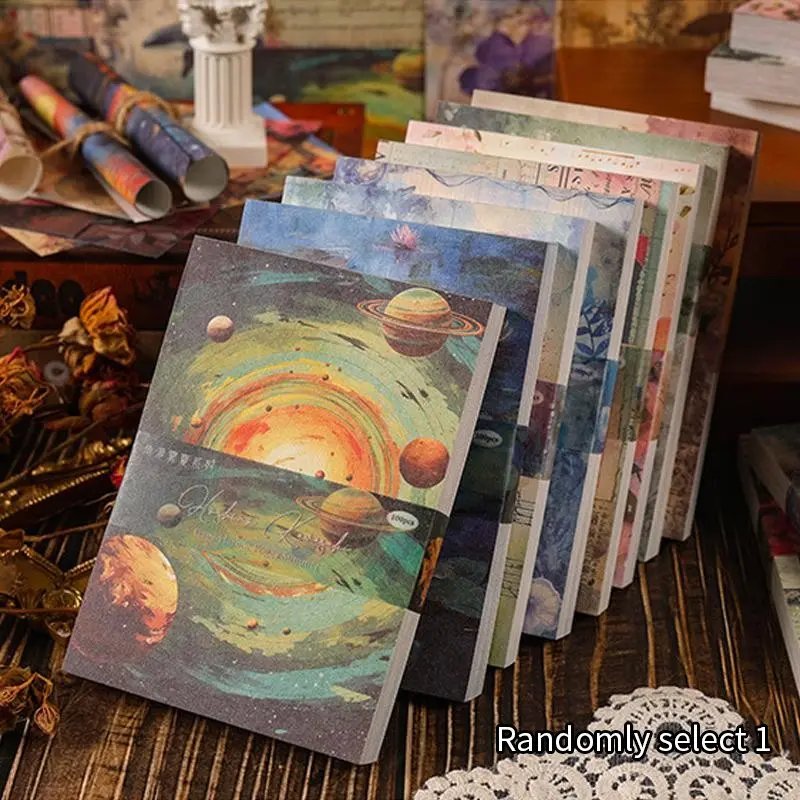 100pcs/pack Random Pattern Vintage Material Paper, Scrapbooking & Journal Making Material Paper, DIY Background Decorative Paper