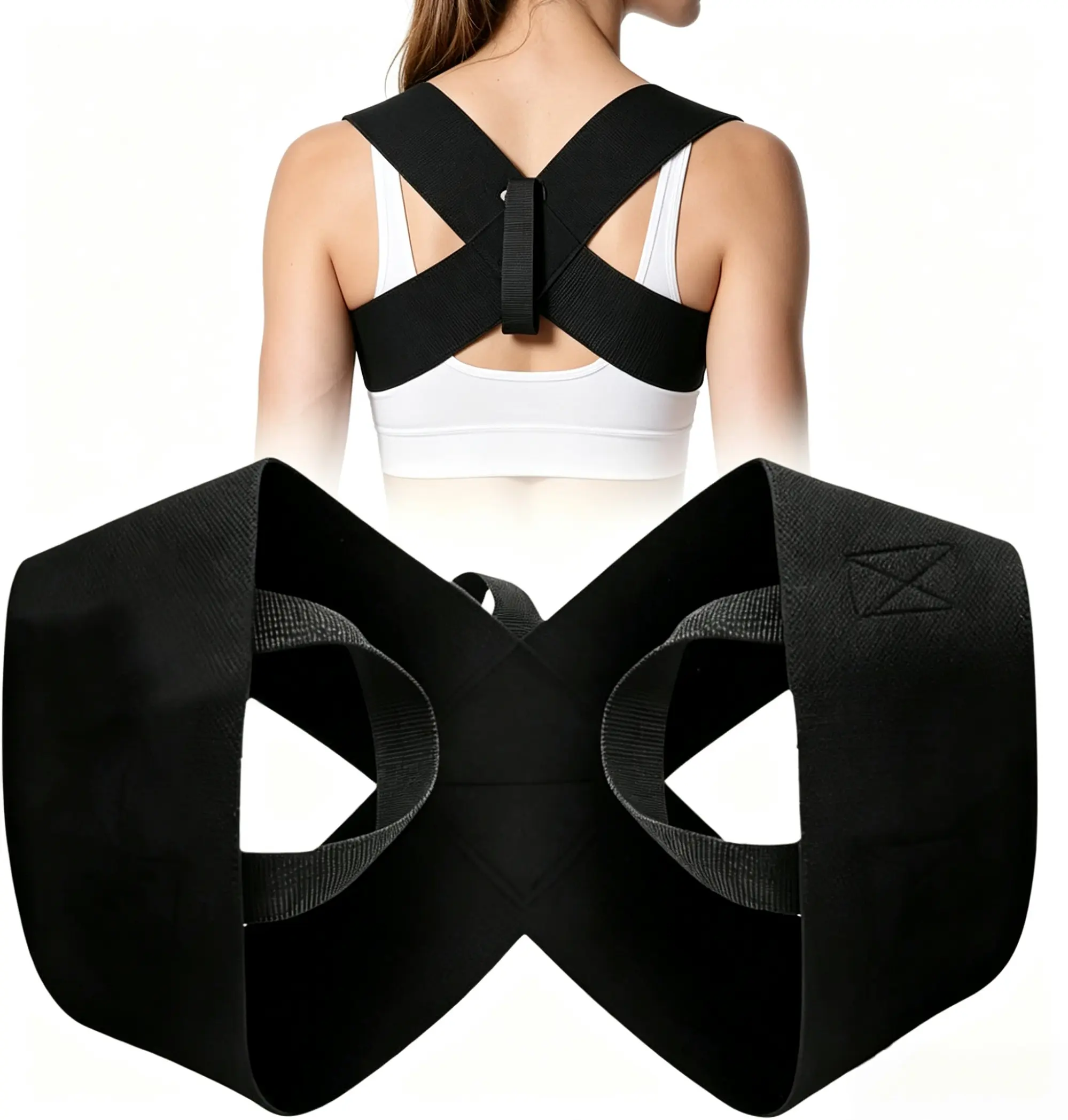Open Shoulder & Back Support Strap, Gym Training Accessory with Different Sizes for Fitness & Daily Workout, Breathable Fabric, Fitness Activities, Multiple Sizes