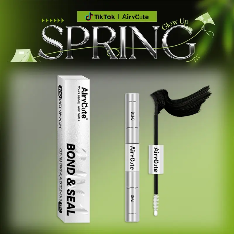 AiryCute Lash Bond Seal Remover | 2-IN-1 POWER DUO | Strong Hold, Waterproof & Remover-Safe for Flawless Lashes| Lash Bond Seal Remover for Lash Clusters | Latex-Free Waterproof Long-Lasting for Sensitive Eyes Pool-proof