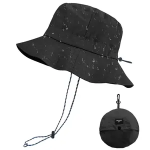 Quick Dry Waterproof Packable Bucket Hat for Women Men Outdoor Sun Hats with Detachable Chin Strap