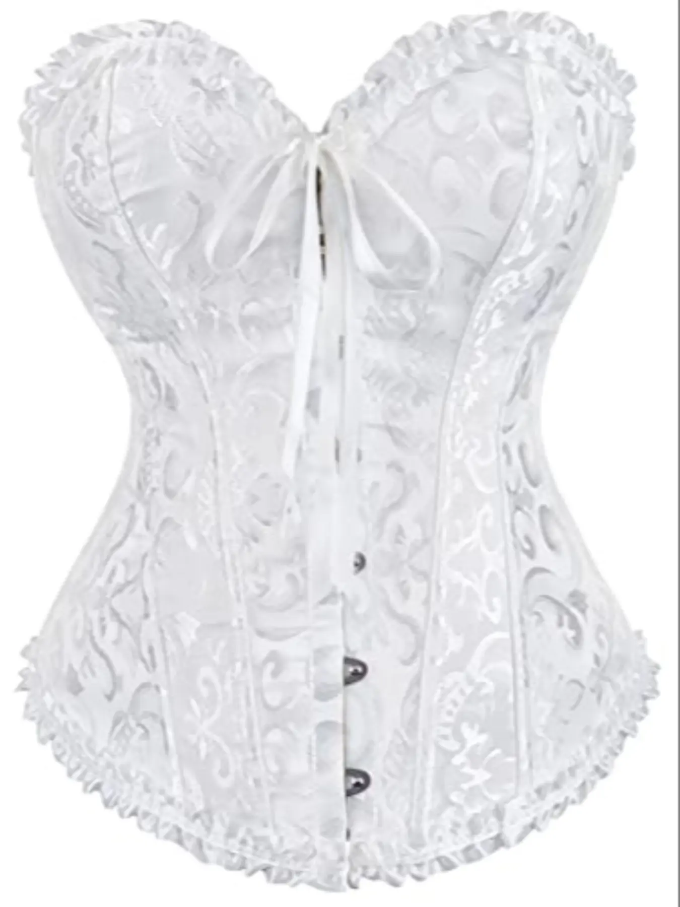 Women's Floral Embroidery Ruched Bodysuit, Sleeveless Tie Back Top, Waist Cinching Corset, Aesthetic, Perfect for New Year Party, Halloween & Holidays, Underwear