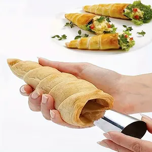 6pcs Non-Stick Stainless Steel Cream Horn Molds - Perfect for Pastry, Croissants, and More! Baking Utensils Bakery Molds