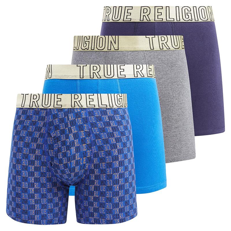 True Religion Mens Boxer Briefs Cotton Stretch Underwear for Men Pack of 4 Dri Fit Athletic
