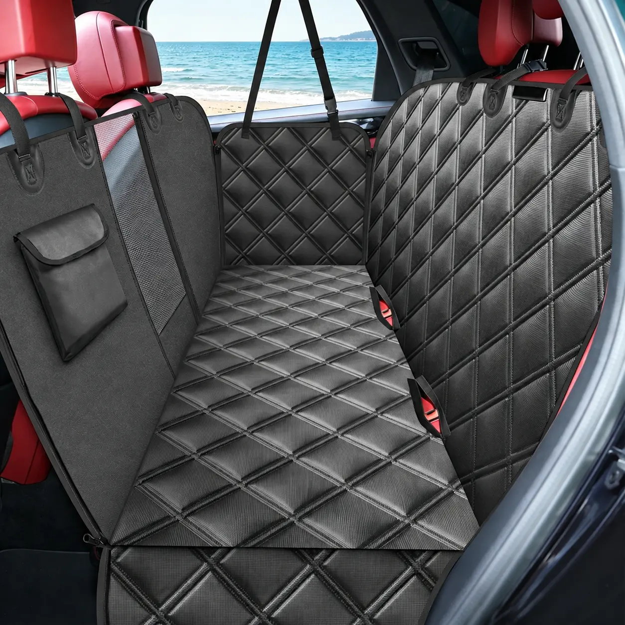 Waterproof Dog Car Seat Cover with Side Protection & Mesh Window, Scratch-Resistant Back Seat Protector for Pets, Full Coverage Car Backseat Cover, Fits Most Cars & SUVs #Summervibes, Waterproof Seat Covers, Car Accessories Seat Cover Set Waterproof Seat
