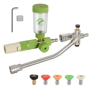 Foam Cannon for Pressure Washer with 1/4'' Quick Connector, Original Soap Cannon with Adjustable Nozzle, Dual Connector Accessory with  5 Spray Nozzle Tips