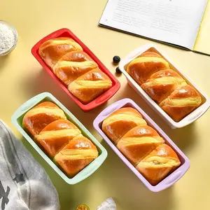 Silicone Rectangle Bread Pan, Silicone Loaf Molds, 4pcs/set Non-stick Bread Baking Pan, Bread Making Tool, Food Oven Accessories, Kitchen Accessories