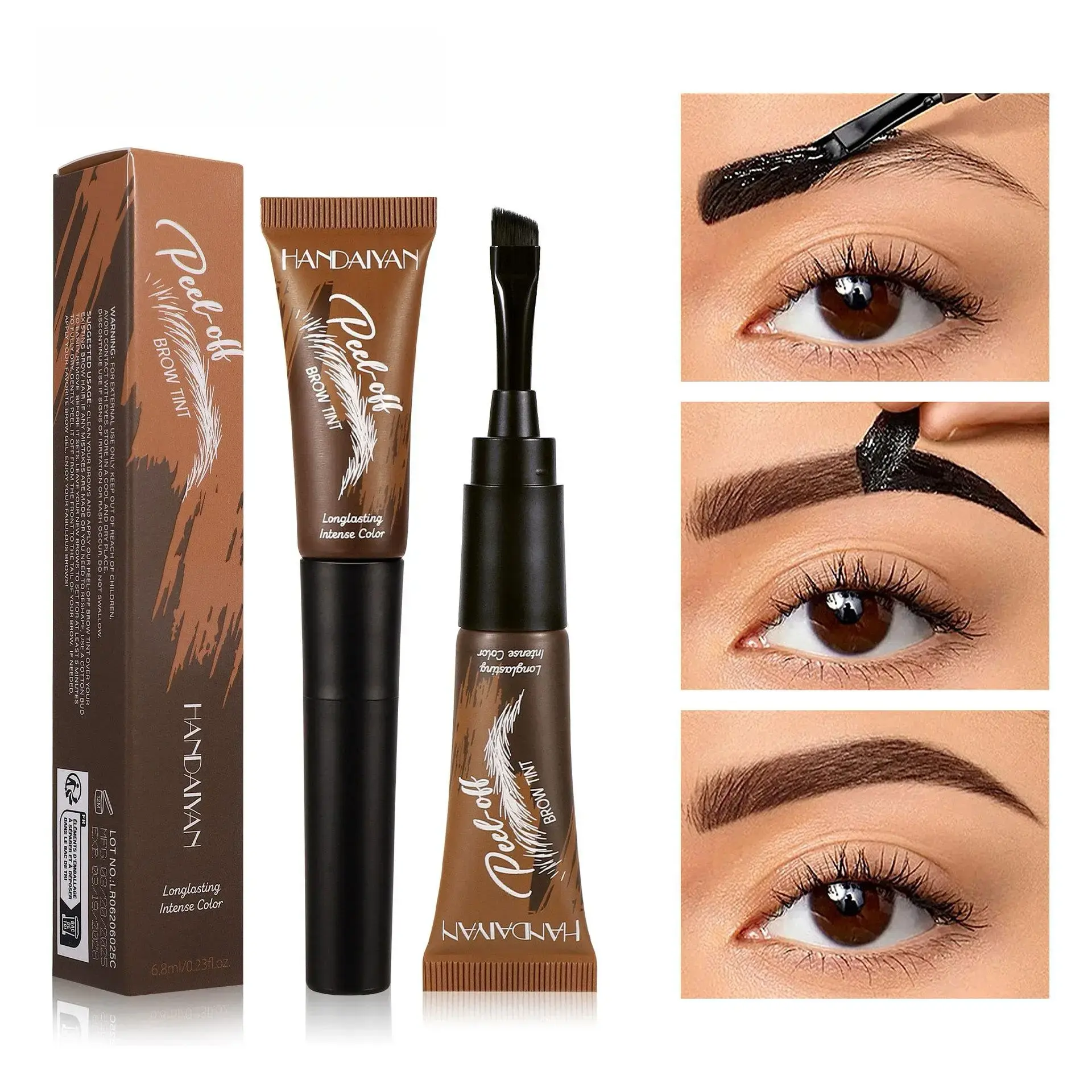 5-Color Tear-Off Brow Tint – Waterproof, Non-Fading, Long-Lasting Pigment for Precise Brow Definition & Effortless Wild Brow Looks - Easy-to-Use Makeup Tool for Women, Cosmetics, Eyebrow products