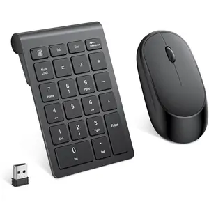 Number Pad, Numeric Pad and  Combo, Portable Slim 2.4GHz USB  10 Key Numpad Keypad for Laptop, , Notebook, Desktop, PC  - Black