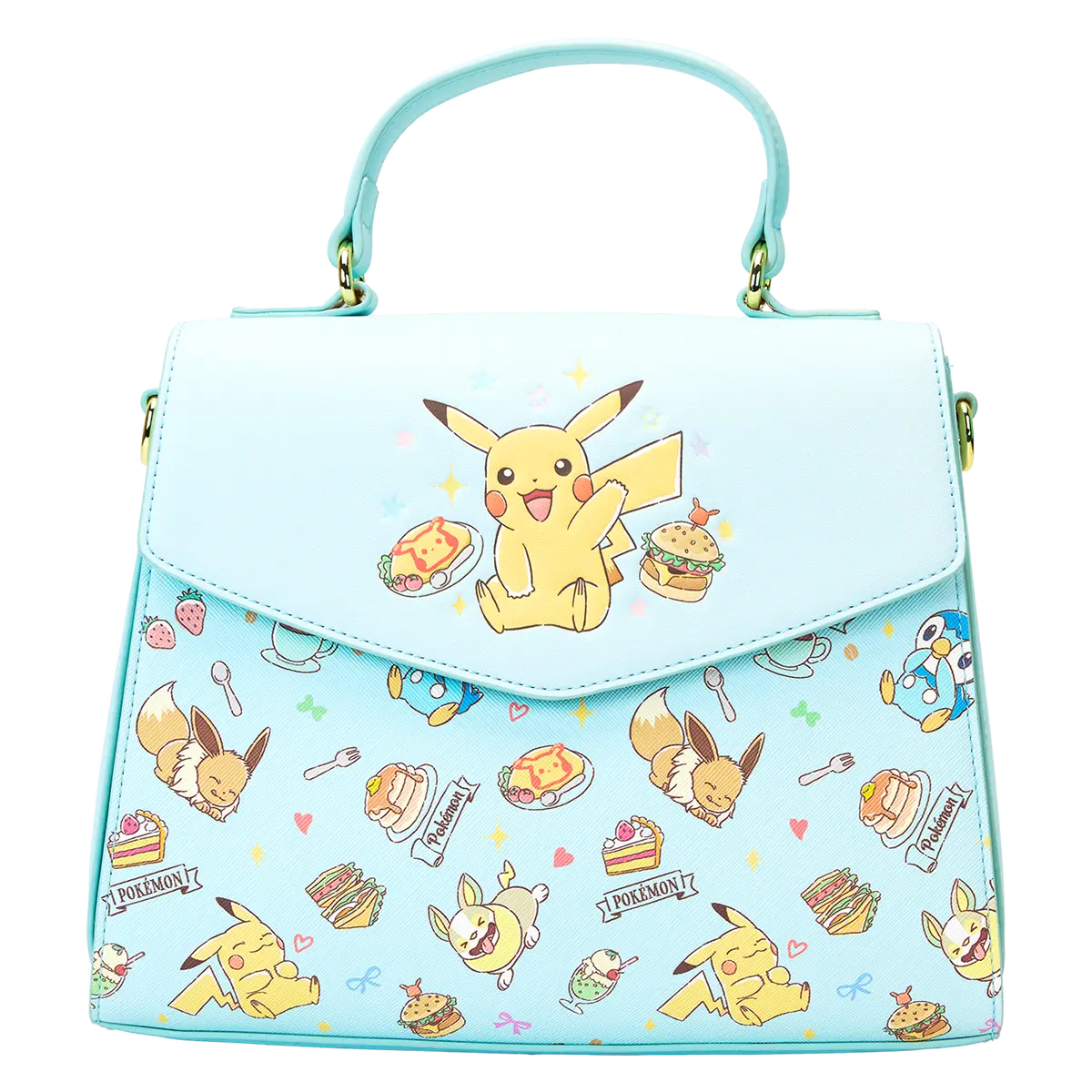 Loungefly Pokemon Cafe Vegan Leather Crossbody Bag, Charming Casual Purse for Fans with Adjustable Strap & Top Handle