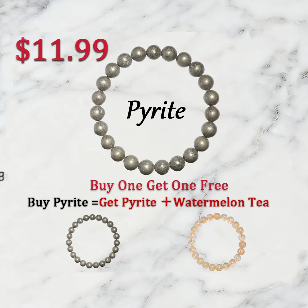 【Buy One, Get One Free!!!】 1 pc Pyrite Crystal Bracelet Powerful Protective Bracelet Motivational Gift Fashionable Natural Crystal Bracelet Daily Recommendation Healing Crystal Bracelet Protect Your Energy