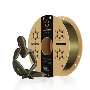iPCON PETG CF Carbon Fiber Reinforced Filament, Metal Appearance with Excellent Weather Resistance, High Speed & Easy Printing, High Rigidity & Strength PETG-CF, Automatic Filament Refill, Ultra-Low Warpage & Anti-Creep Performance for Structural Parts