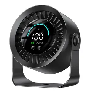 DIGIX Rechargeable USB Desk Fan for Bedroom, 100 Speeds, 360° Rotation, Wall Mounted Design Small Portable Table Fan with LED Display, Quiet Personal Desktop Cooling Fans for Home Office